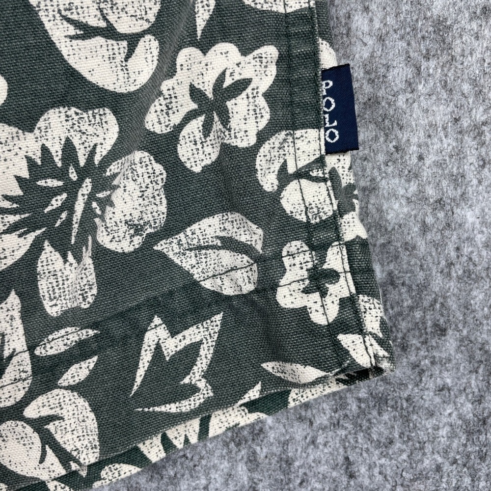 Vintage Polo Sport Swim Trunks Mens XL Green Floral Hibiscus Mesh Lined Shorts - Picture 6 of 12
